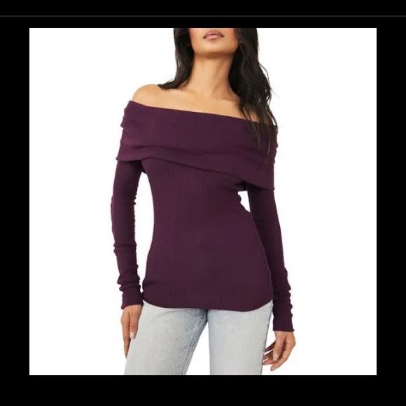 We The Free Tops - NWT free people dusty purple off the shoulder